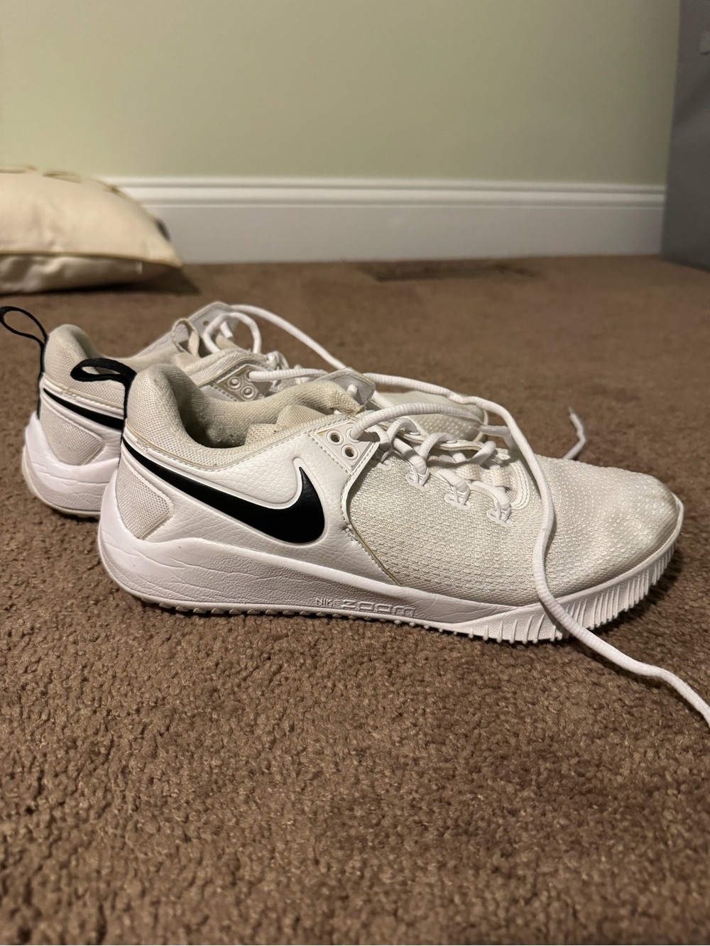 Nike White Womens Sneakers with Black Swoosh